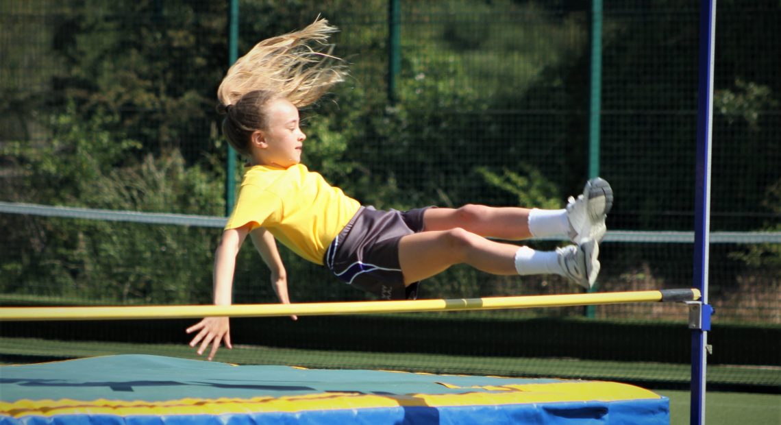 girl trampolining
