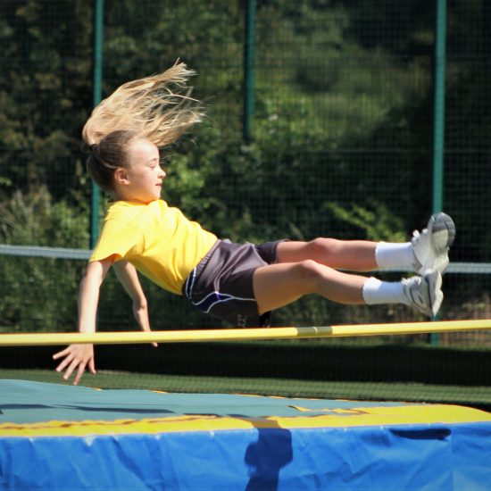 girl trampolining