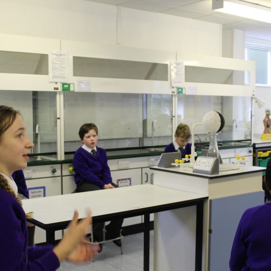 children in a science lab