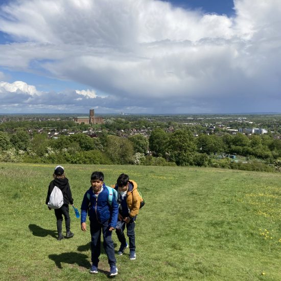 children from a private school in Surrey hiking