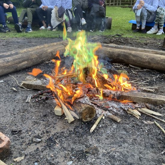 a log fire