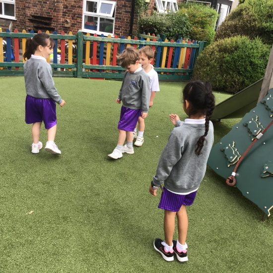children playing at a private school in surrey