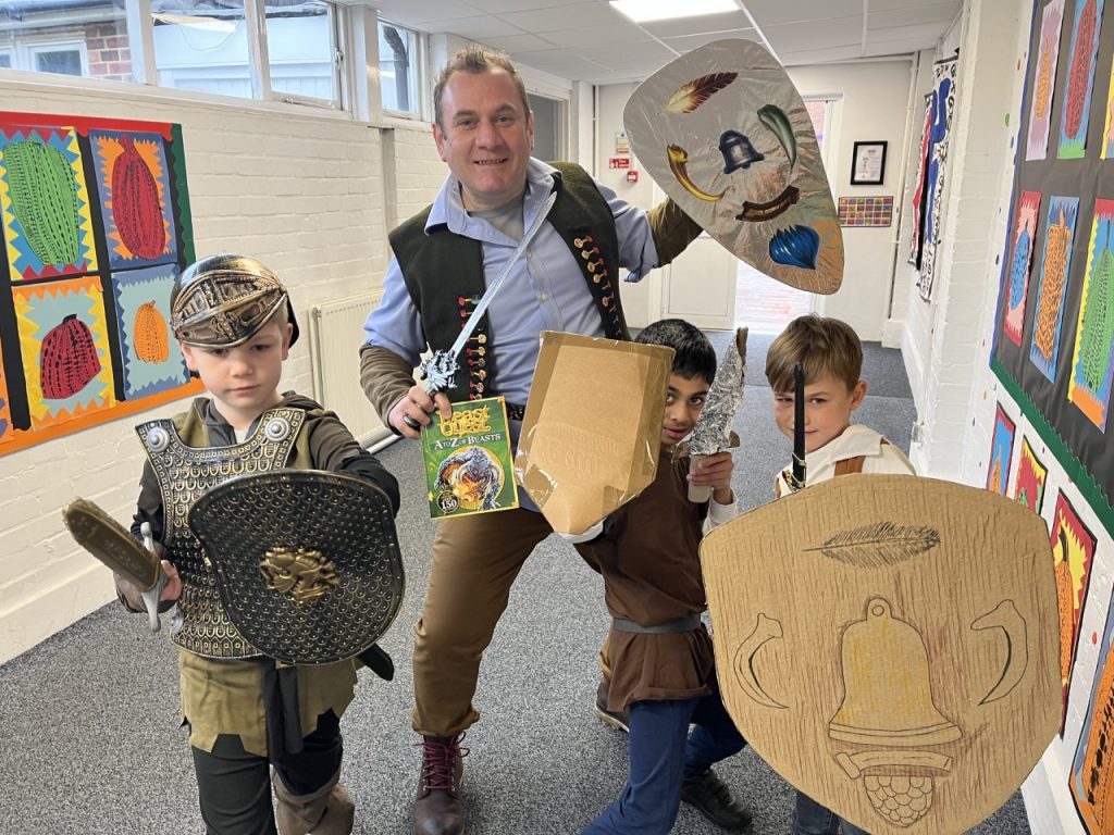 students dressed up as knights