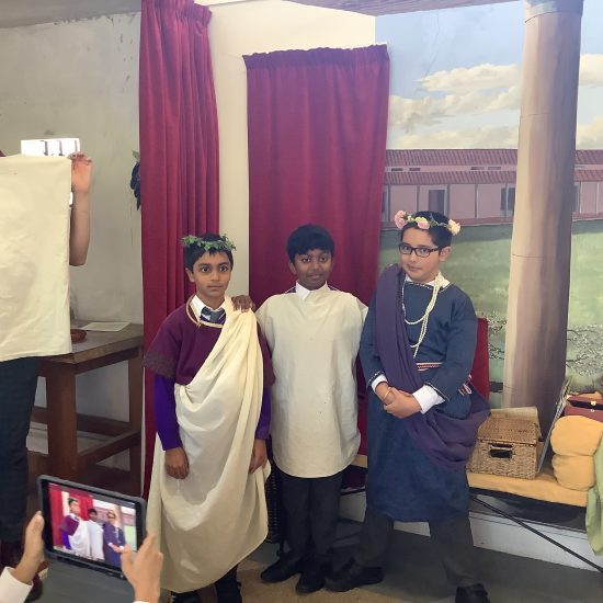 Students dressed in Roman clothing