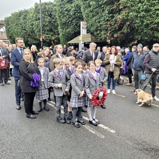 children gathered to show their respects for remembrance day