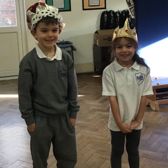students wearing crowns